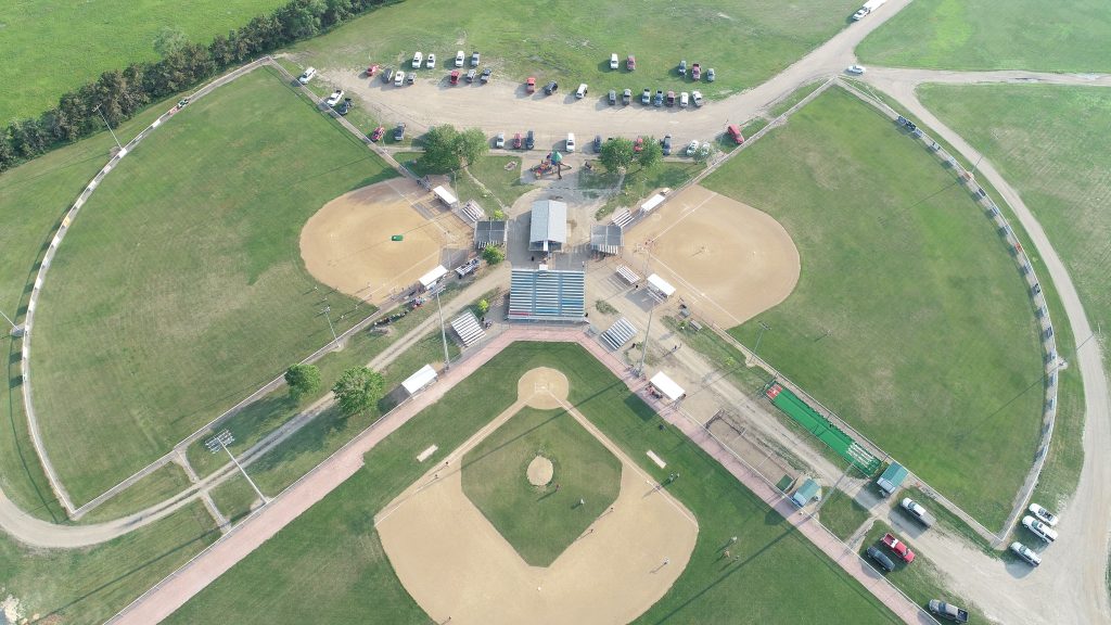 The baseball fields in the City of Miller in South Dakota