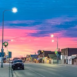 A street in the City of Miller in South Dakota