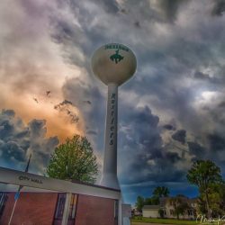The water tower in the City of Miller in South Dakota