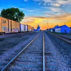 Trains in the City of Miller in South Dakota