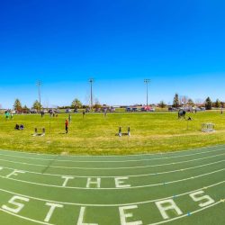 The football field in the City of Miller in South Dakota